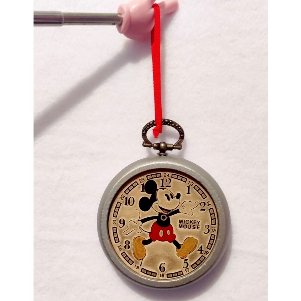 Vintage Kurt Adler Santa’s World, Walt Disney Mickey Mouse Pocket Watch Ornament